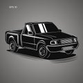 Modern small pickup truck vector illustration.