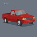 Modern small pickup truck vector illustration. Simple picture