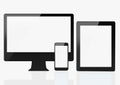 Modern Smart Devices, Tablet & Monitor Royalty Free Stock Photo