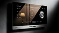 Modern Smart Home Automation Control Panel on Concrete Wall Royalty Free Stock Photo