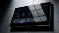 Smart Home Tablet Interface for Lighting, Climate Control, Security, and Entertainment Royalty Free Stock Photo