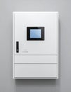 Modern Smart Home Control Panel on a Gray Wall Royalty Free Stock Photo