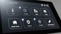 Modern smart home control panel interface on digital tablet screen Royalty Free Stock Photo