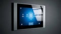 Smart home control panel on wall, touch screen interface for lighting, climate, security Royalty Free Stock Photo
