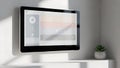 Smart Home Control Panel Tablet on Wall - Home Automation System UI Royalty Free Stock Photo