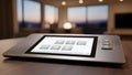 Smart Home Control Panel Touchscreen Tablet for Lighting, Security, and Climate Control Royalty Free Stock Photo