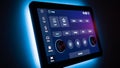 Modern smart home control panel with touch interface displayed on a tablet Royalty Free Stock Photo