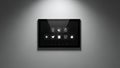 Smart Home Control Panel Tablet with Icons for Security, Lighting, and Energy Saving Royalty Free Stock Photo