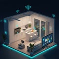 Modern Smart Home Isometric Illustration Royalty Free Stock Photo