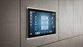 Smart Home Control Panel Touch Screen Interface with Icons for Lights, Security, Climate Royalty Free Stock Photo