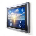 Smart mirror displaying weather and time
