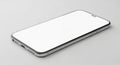 Modern Smartphone with Blank White Screen on a Light Gray Background mobile phone device Royalty Free Stock Photo