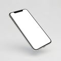 Modern smartphone displaying a blank screen against a plain background Royalty Free Stock Photo