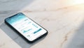 Modern Smartphone Displaying Digital Data Analytics Dashboard on Marble Royalty Free Stock Photo
