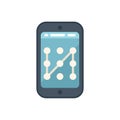 Modern smartphone displaying pattern password for security access Royalty Free Stock Photo