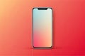 Modern Smartphone Mockup with Gradient Screen on Coral Background mobile phone device Royalty Free Stock Photo