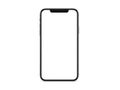 Modern smartphone mockup template with blank white screen on isolated background Royalty Free Stock Photo