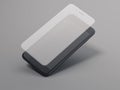 Smartphone with screen protect glass. 3d rendering