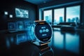 Modern smartwacth management system using augmented reality , Smart building with the application system.