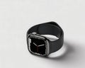 Modern Smartwatch with Black Band and Black Screen Displayed on a White Surface wearable technology electronic device Royalty Free Stock Photo