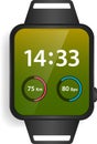 Modern Smartwatch Interface Design Displaying Time and Health Metrics