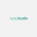 Modern smile logo, simple typography logo