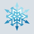 Modern Snowflake Arrow Symbol Royalty Free Stock Photo
