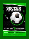 Modern soccer poster template with sample text Royalty Free Stock Photo