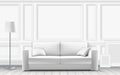 Modern sofa on background of white wall Royalty Free Stock Photo