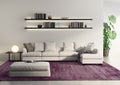Modern sofa in a grey contemprary living room Royalty Free Stock Photo