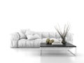 Modern sofa isolated on white background 3D rendering Royalty Free Stock Photo