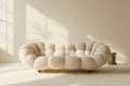 Modern sofa on light background, classic simplicity, nostalgic atmosphere AI Generated