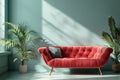 Modern sofa on light background, classic simplicity, nostalgic atmosphere AI Generated