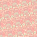 Modern soft pastel colored decorative doodled circles seamless pattern Royalty Free Stock Photo