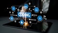 Modern Software Development Concept with Coding Interface, Data Structure, Process Flow, and Testing Visuals on a Tablet Royalty Free Stock Photo