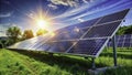 Modern Solar Panel Array Design: Maximizing Energy Capture with Sleek, Eco-Friendly Photovoltaic Cells for Royalty Free Stock Photo
