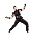 Modern soldier dancer showing some movements Royalty Free Stock Photo