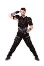 Modern soldier dancer showing some movements Royalty Free Stock Photo
