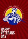 Modern Soldier Veterans Day Greeting Card Side Royalty Free Stock Photo