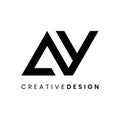 Modern sophisticated letter AY logo design vector
