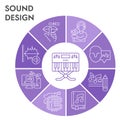 Modern Sound design Infographic design template with icons. Music industry Infographic visualization on white background Royalty Free Stock Photo