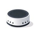 Modern Sound Speaker: Iconic Illustration of a Portable Wireless Device with Powerful Volume Control on a Perforated Royalty Free Stock Photo