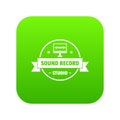 Modern sound studio icon green vector