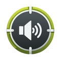 Modern Sound Volume Icon with Vibrant Green Ring and Target Interface Design Royalty Free Stock Photo