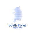 Modern south korea map wave logo template designs vector illustration simple