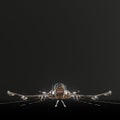 Modern space fighter isolated on black background Royalty Free Stock Photo