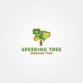 Modern Speaking tree vector logo design