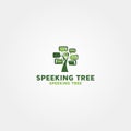 Modern Speaking tree vector logo design