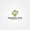 Modern Speaking tree vector logo design template idea
