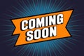 Modern speed style coming soon banner design in vector format Royalty Free Stock Photo